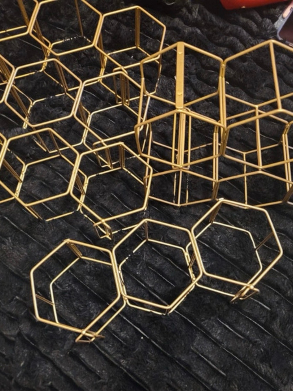 Gold Hexagon Wine Rack - Home Accents